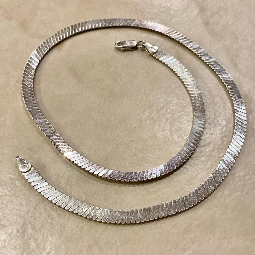 Vintage Omega Sterling Silver Statement Necklace